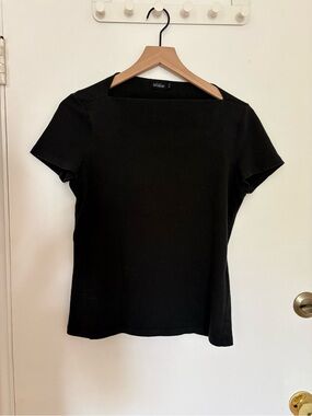 Kate Spade Saturday boat neck black top size M